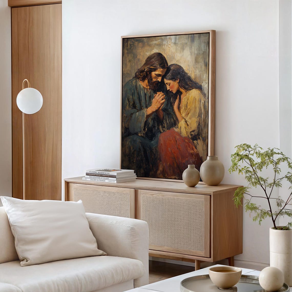 Jesus Praying With Woman Faith Devotion Christian Art Poster - Image 5