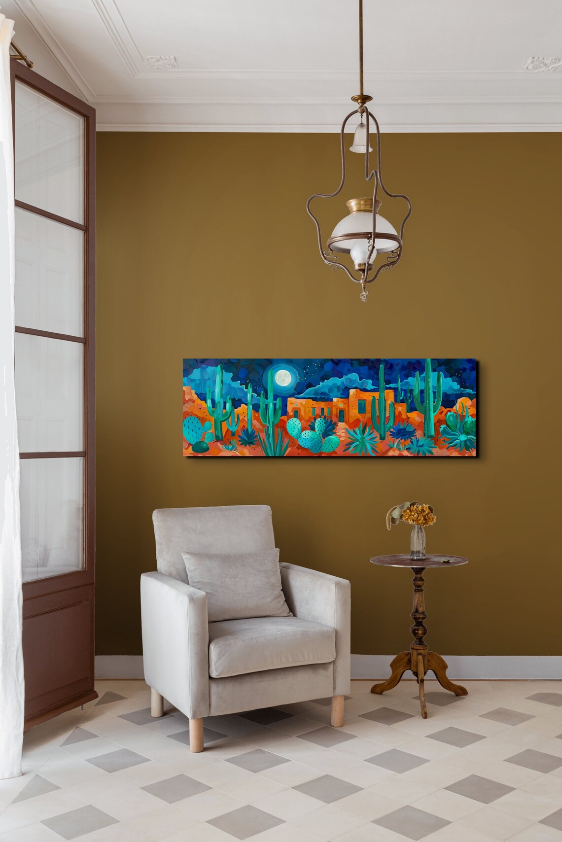 Southwest Desert Watercolor Panoramic Wall Art Print - Image 7