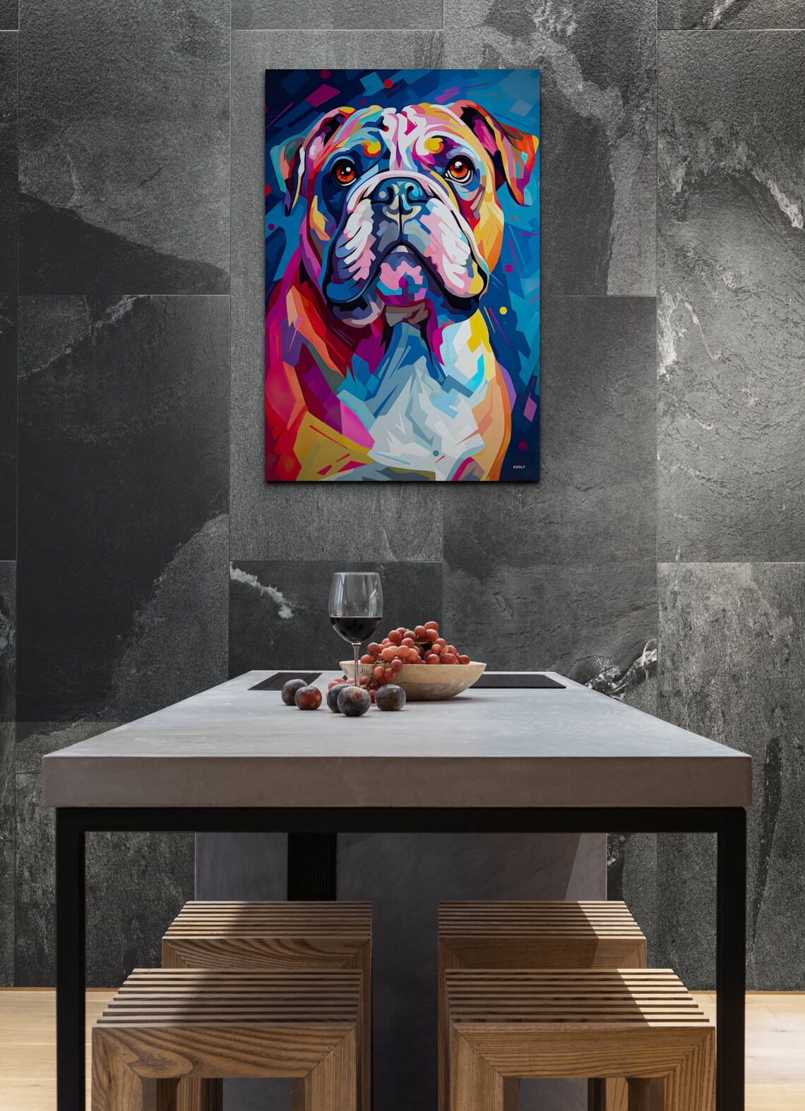 English Bulldog Pop Art Poster, Cute Pet Portrait - Image 3