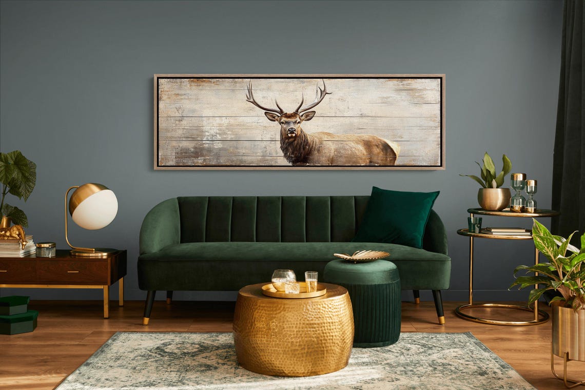 Rustic Deer Majestic Buck Weathered Wood Background Wildlife Poster - Image 5