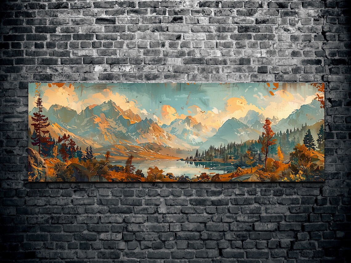 Rocky Mountain Mid-Century Modern Panoramic Landscape - Image 2