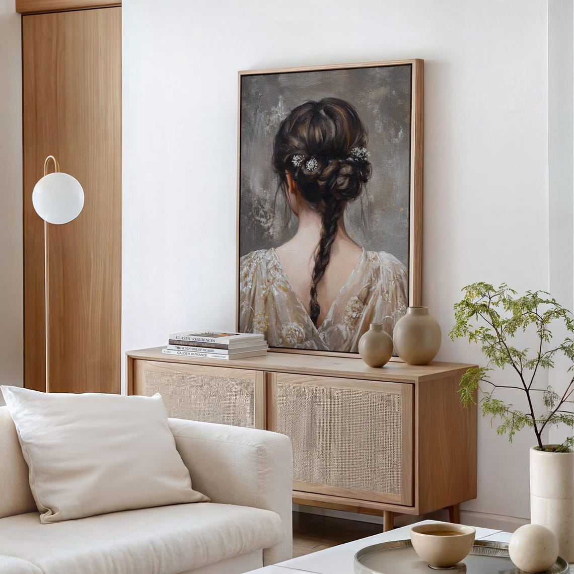 Long Braid Hairstyle Back View Romantic Vintage Portrait Art Poster - Image 4