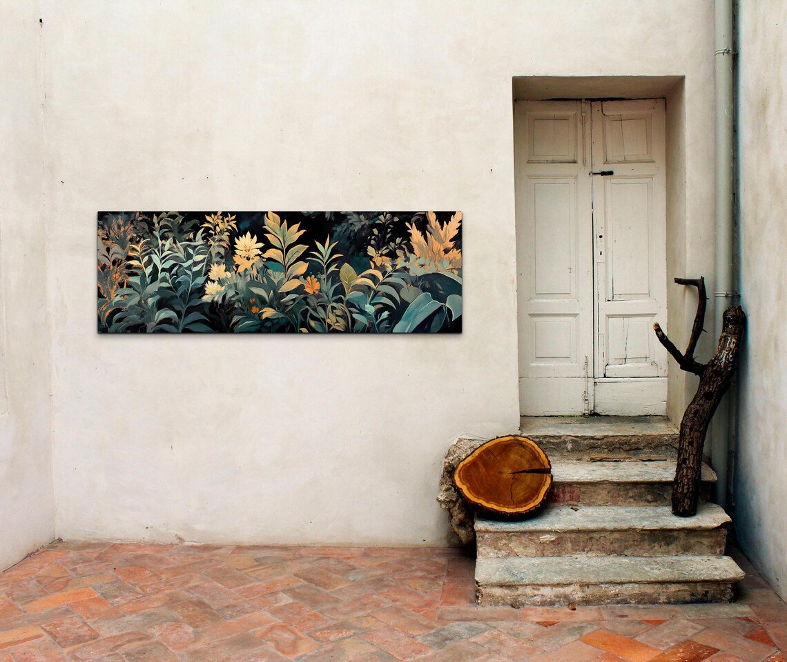 Panoramic Floral Abstract Plants, Wall Art Print - Image 4
