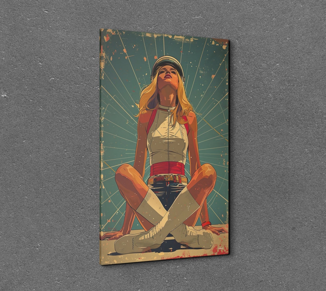 Female Astronaut - Retro Space Art - Image 3