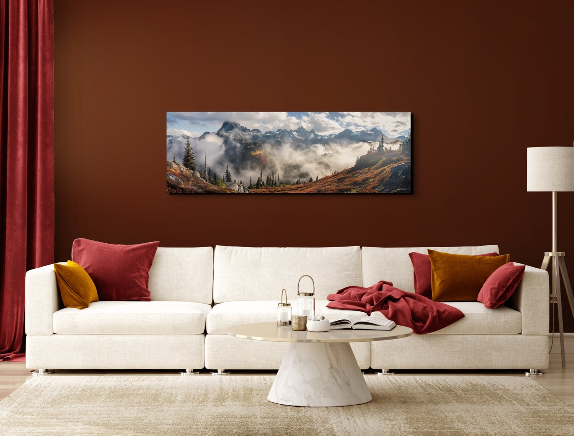 North Cascades Misty Mountain Peaks in Rolling Clouds Poster - Image 3