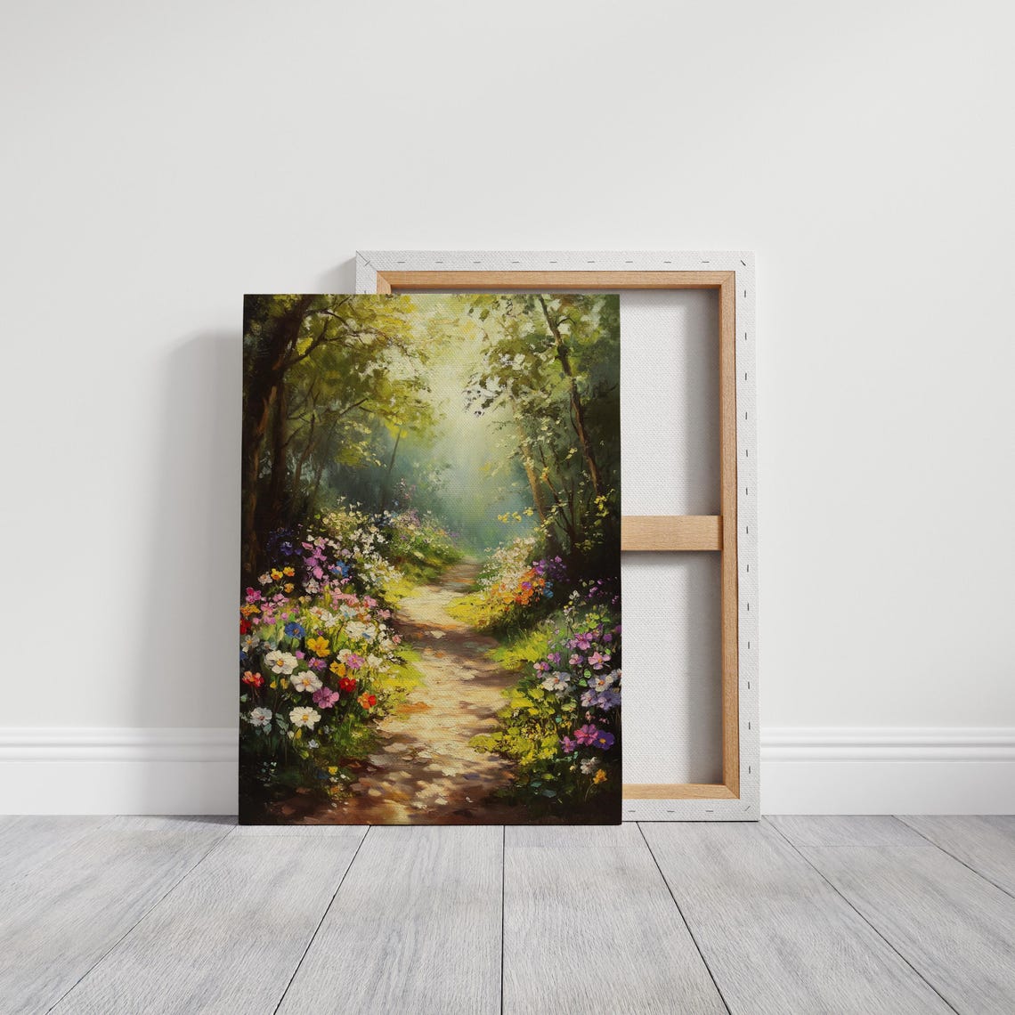 Enchanted Forest Path Sunlit Wildflowers Magical Woodland Poster - Image 3