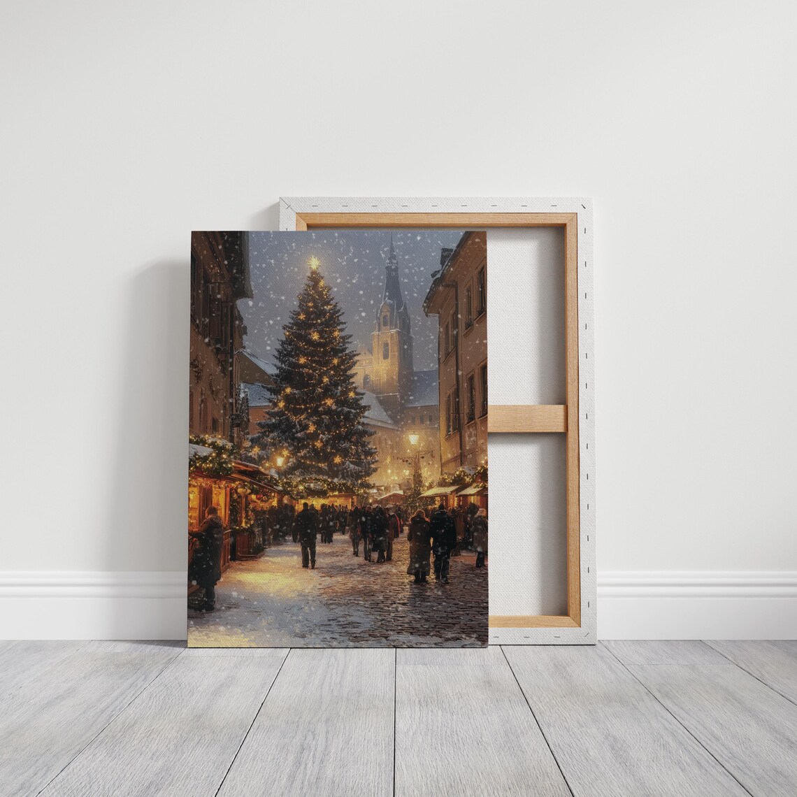 Snow Crusted Pine Trees With Lights, Farmhouse Christmas - Image 5