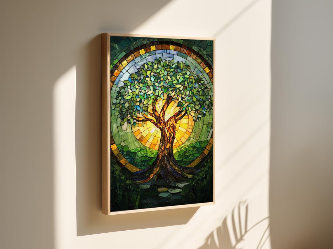 Tree Of Life Stained Glass Art Print, Nature Inspired - Image 7