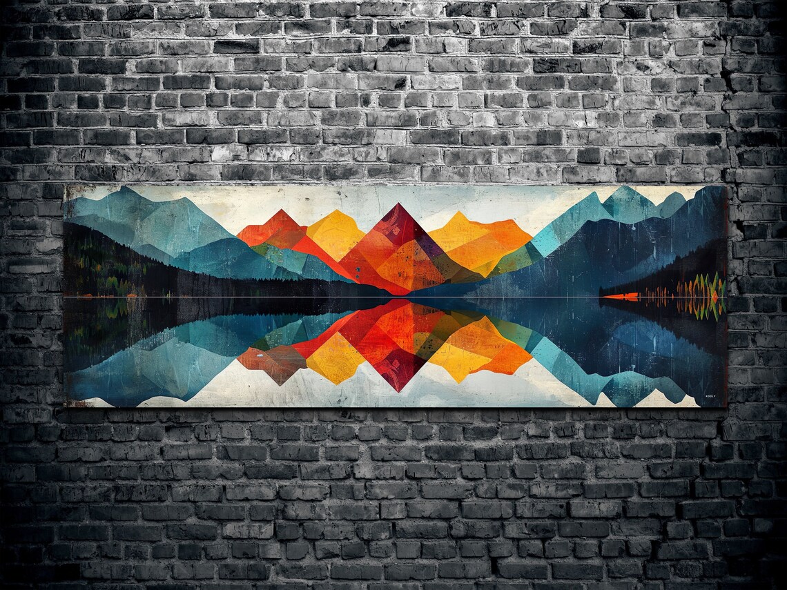 Mid Century Modern Mountain Art Print - Image 2
