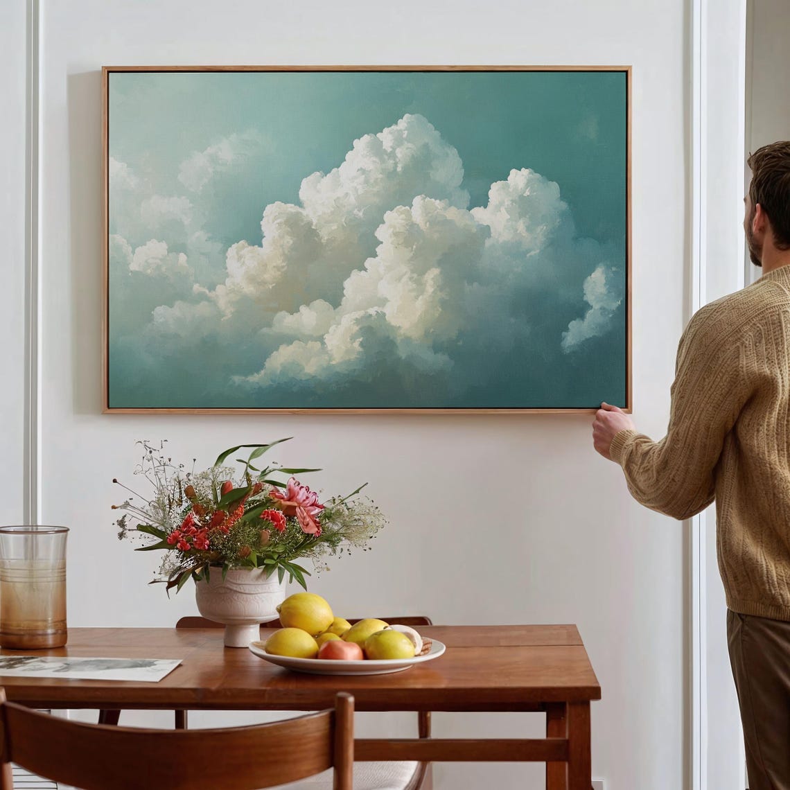 Bright Cloudscape Wall Art With Soft Blue Sky And White Clouds For Modern Tranquil Or Nature Inspired Home And Office Decor - Image 3