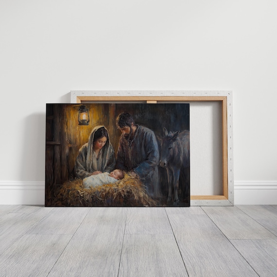 Christian Nativity Jesus In The Manger Art Print