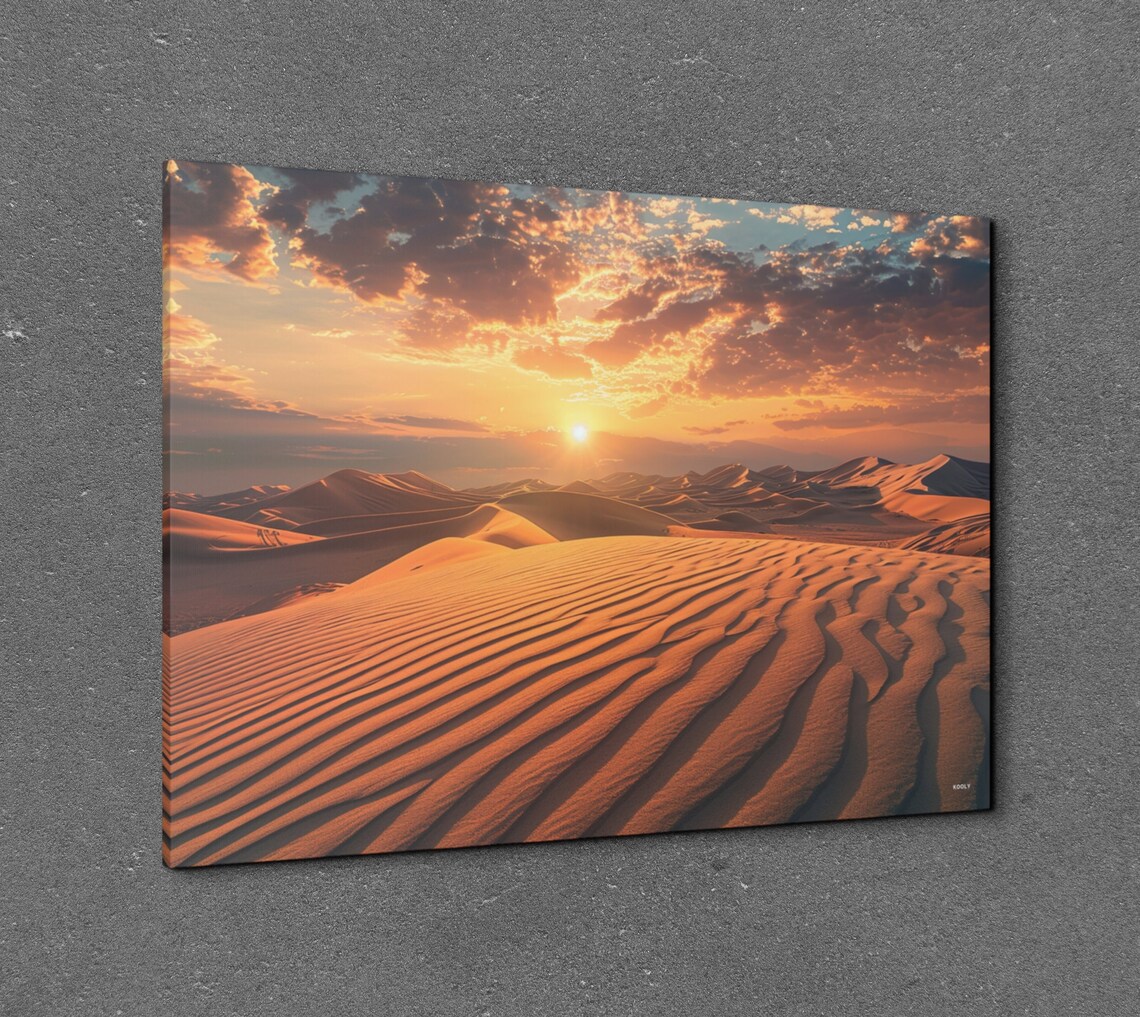 Desert Dunes At Sunset, Minimalist Nature Scene - Image 7