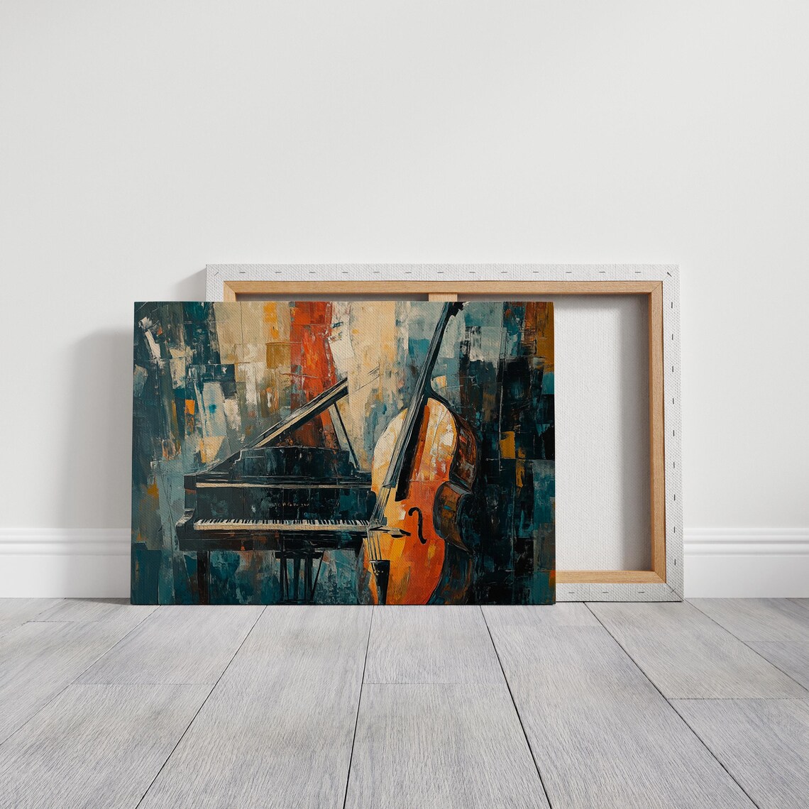 Abstract Piano and Cello Art, Modern Music Room Print - Image 3