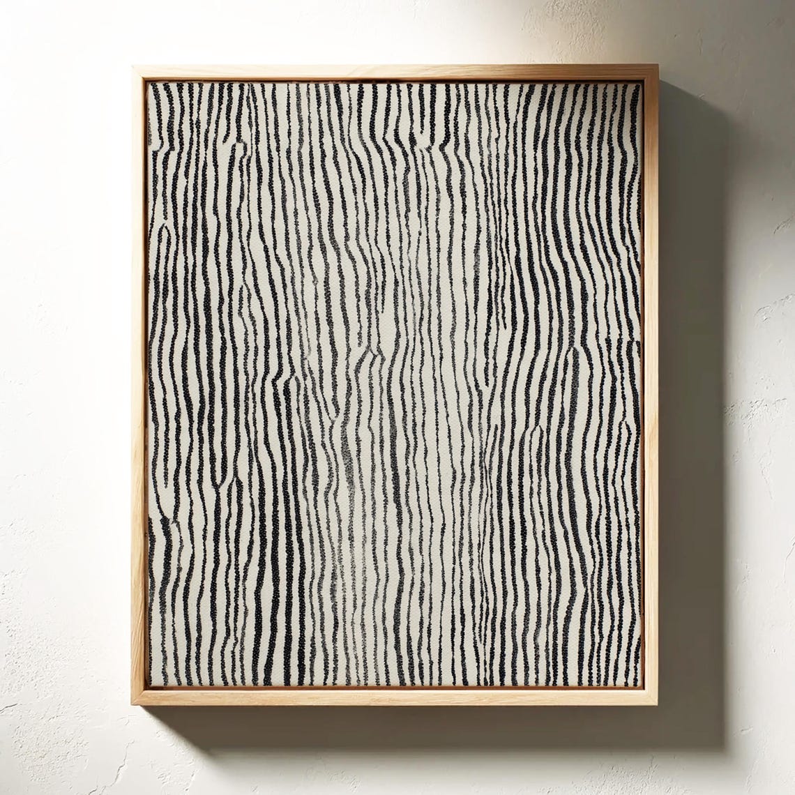 Minimalist Black Line Pattern Abstract On White