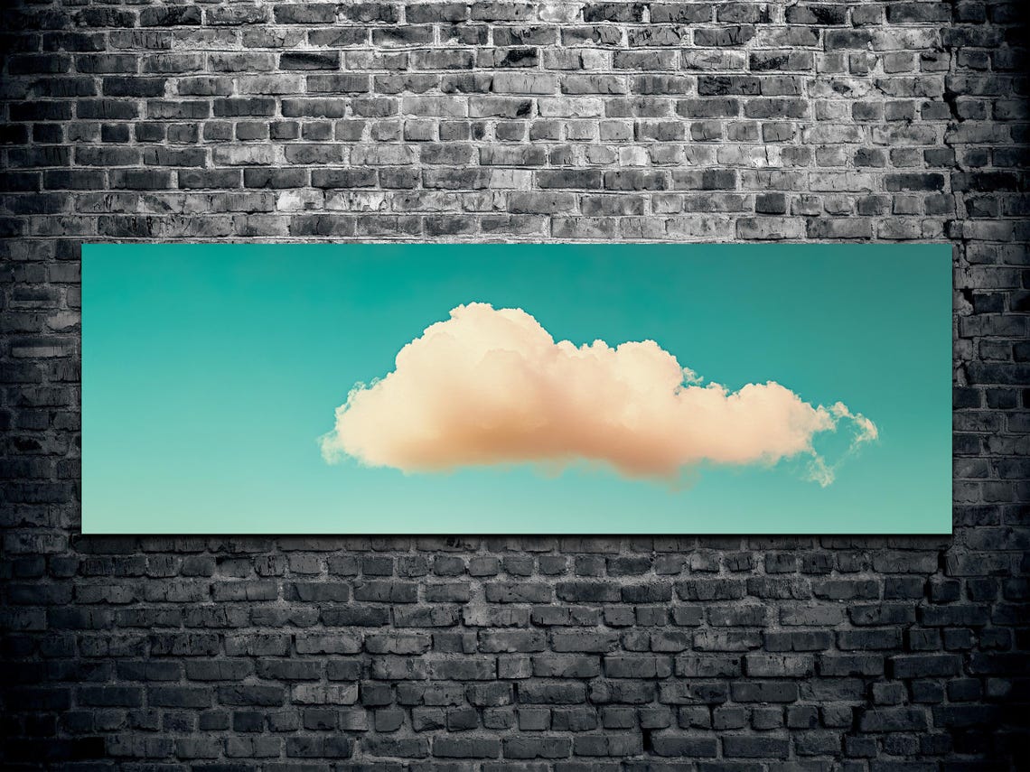 Serene Clouds Blue Landscape Art Print - Image 2