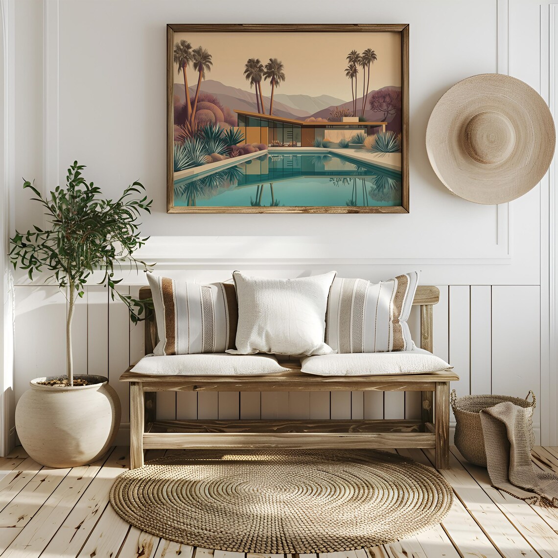 Palm Springs Mid Century Modern Poolside View Poster