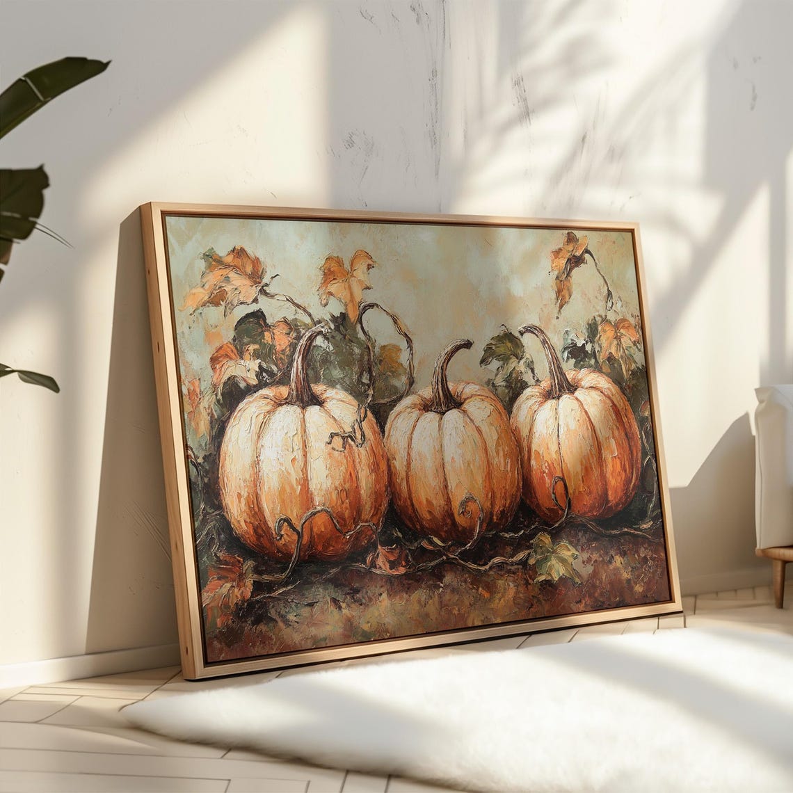 Rustic Pumpkin Harvest Trio Autumn Still Life Farmhouse Poster - Image 4
