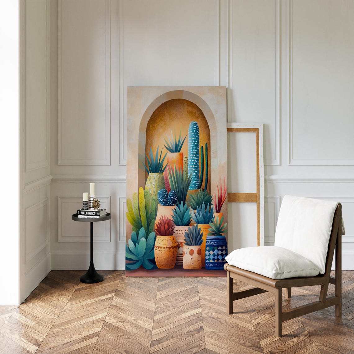 Potted Cacti And Succulents Under Desert Arch Colorful Boho Poster - Image 3