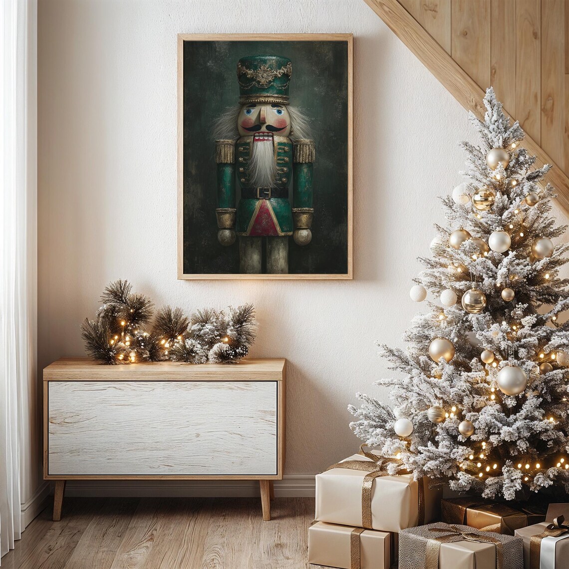 Nutcracker Soldier Christmas Wall Art Print