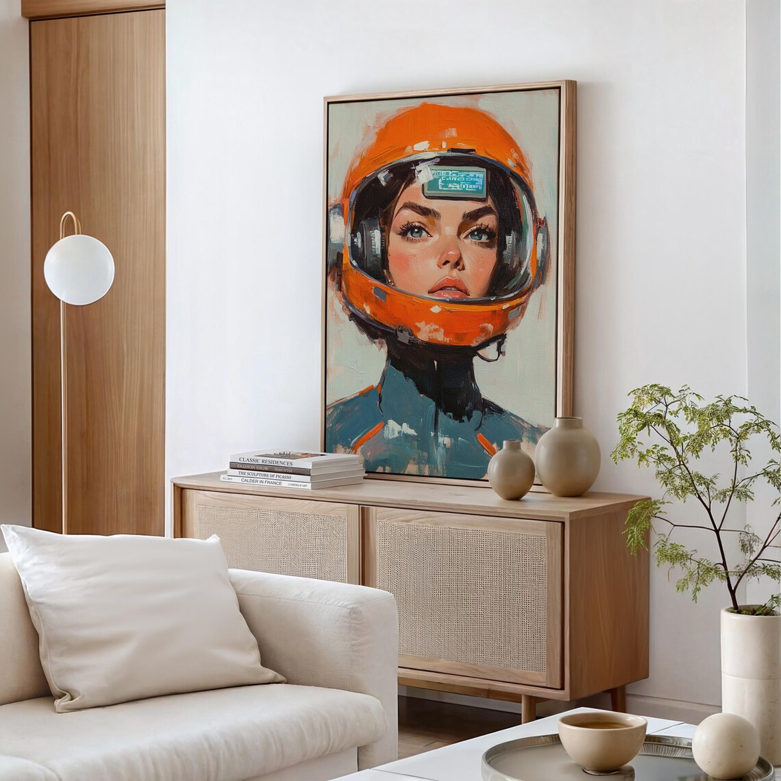Bold Female Astronaut Portrait, Futuristic Space Explorer Art Print - Image 7