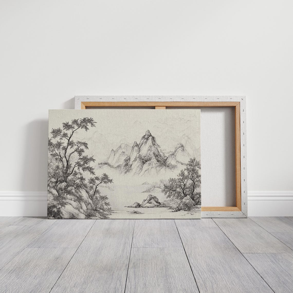 Chinese Style Ink Landscape With Mountains And Lake Art Poster - Image 3