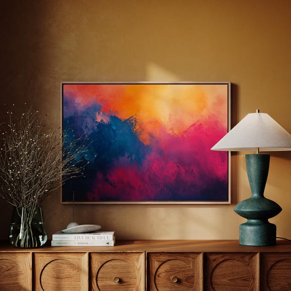 Abstract Sunset Gradient, Modern Home Decor