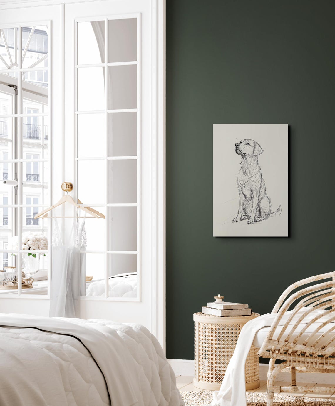 Labrador Retriever Hand Drawn Sketch Upward Gaze Dog Art Poster - Image 4