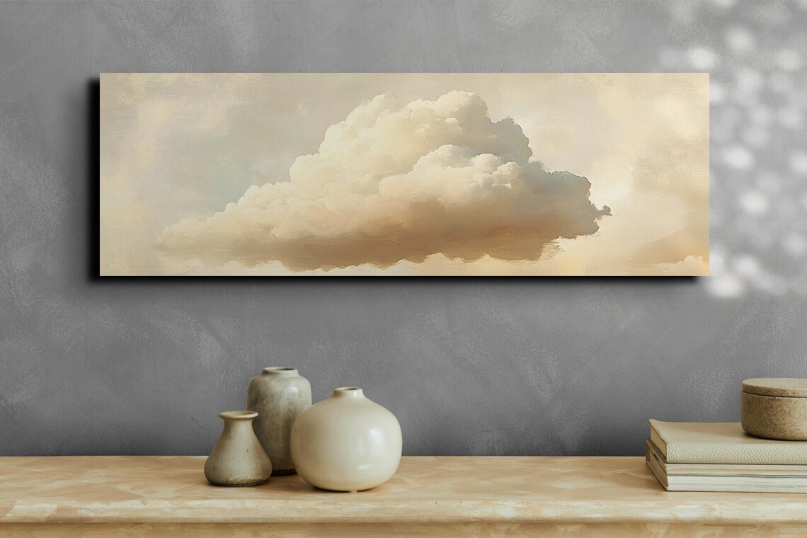 Serene Clouds Tranquil Landscape Art Print - Image 4