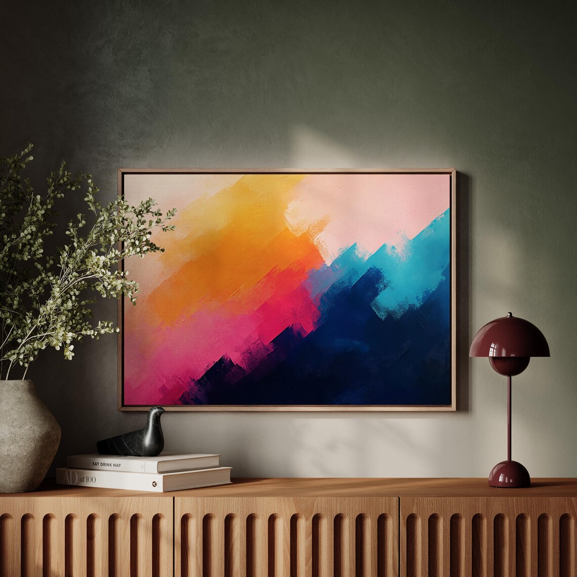 Vibrant Abstract Gradient Painting, Modern Decor - Image 5