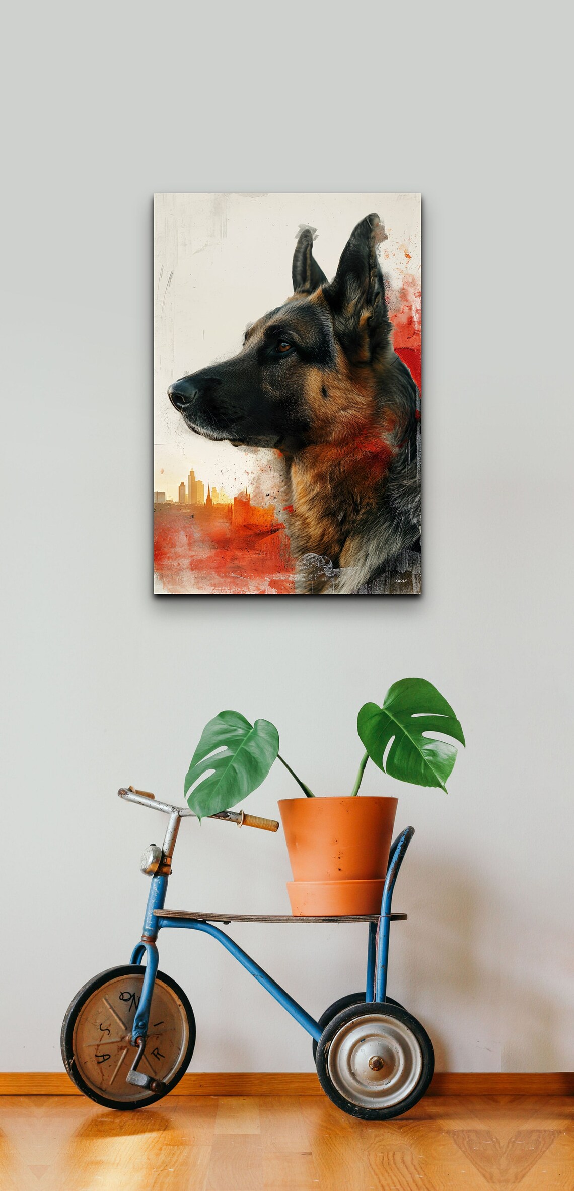 German Shepherd Double Exposure Art Print, Gift - Image 4