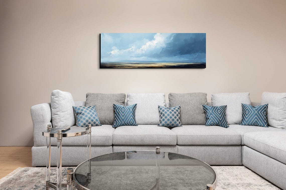 Blue Prairie Sky Dramatic Cloud Horizon Panoramic Landscape Poster - Image 5