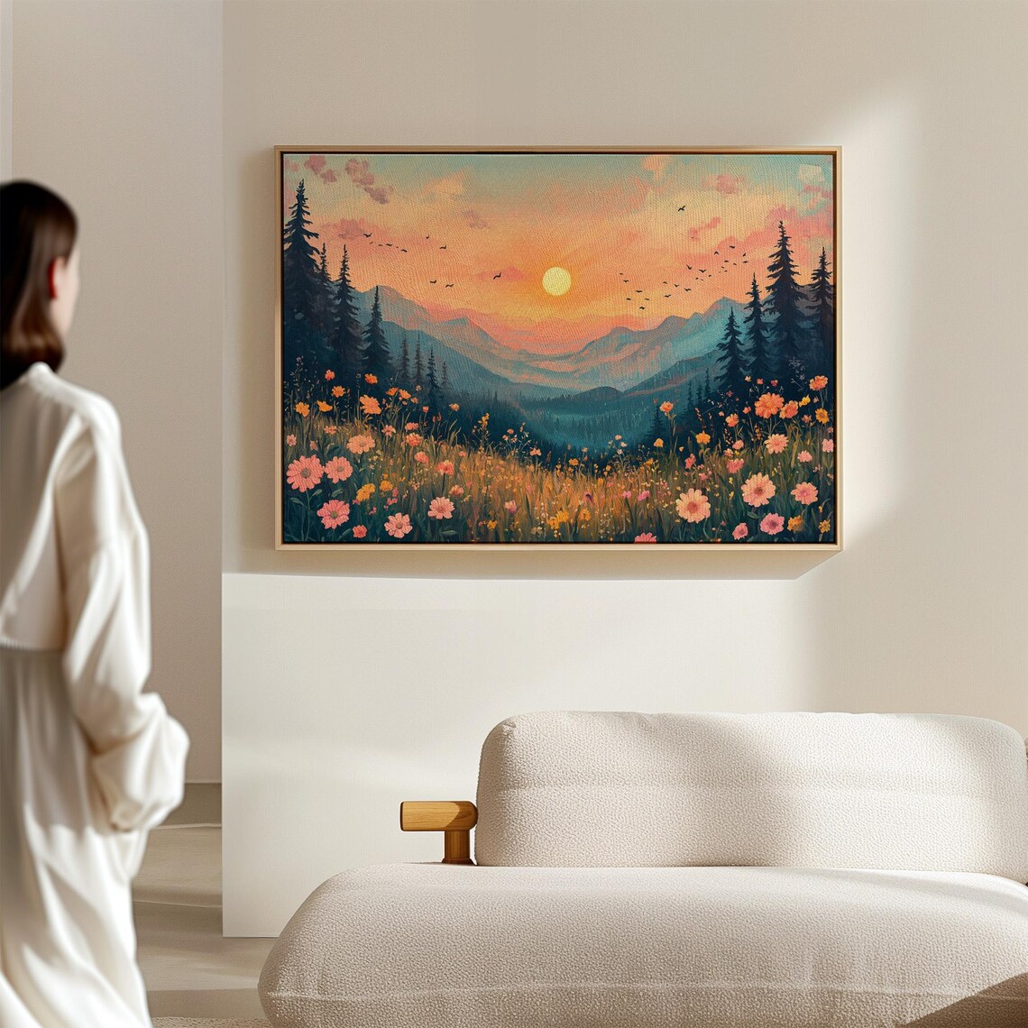 Sunset Over Mountain Meadow, Nature Landscape - Image 4
