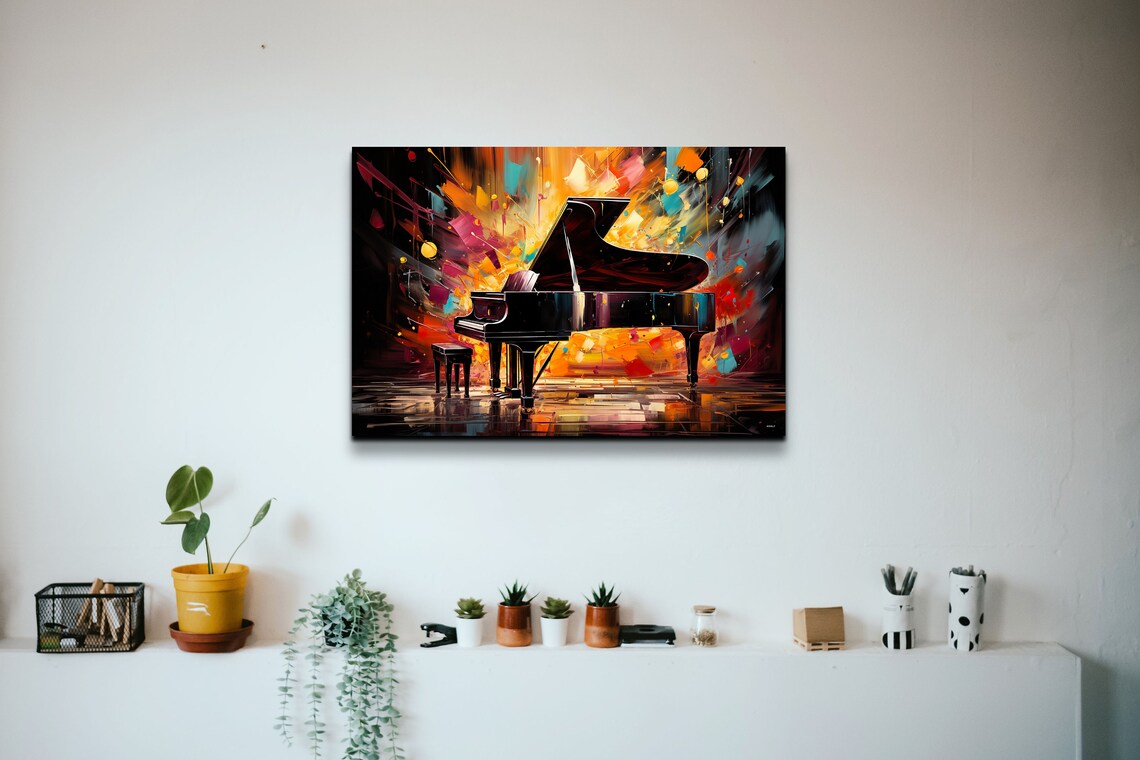 Abstract Piano Art Print, Expressionist Music Art - Image 7