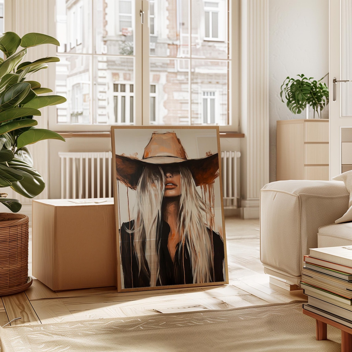 Blonde Cowgirl Western Drip Art Print, Rustic Farmhouse - Image 4