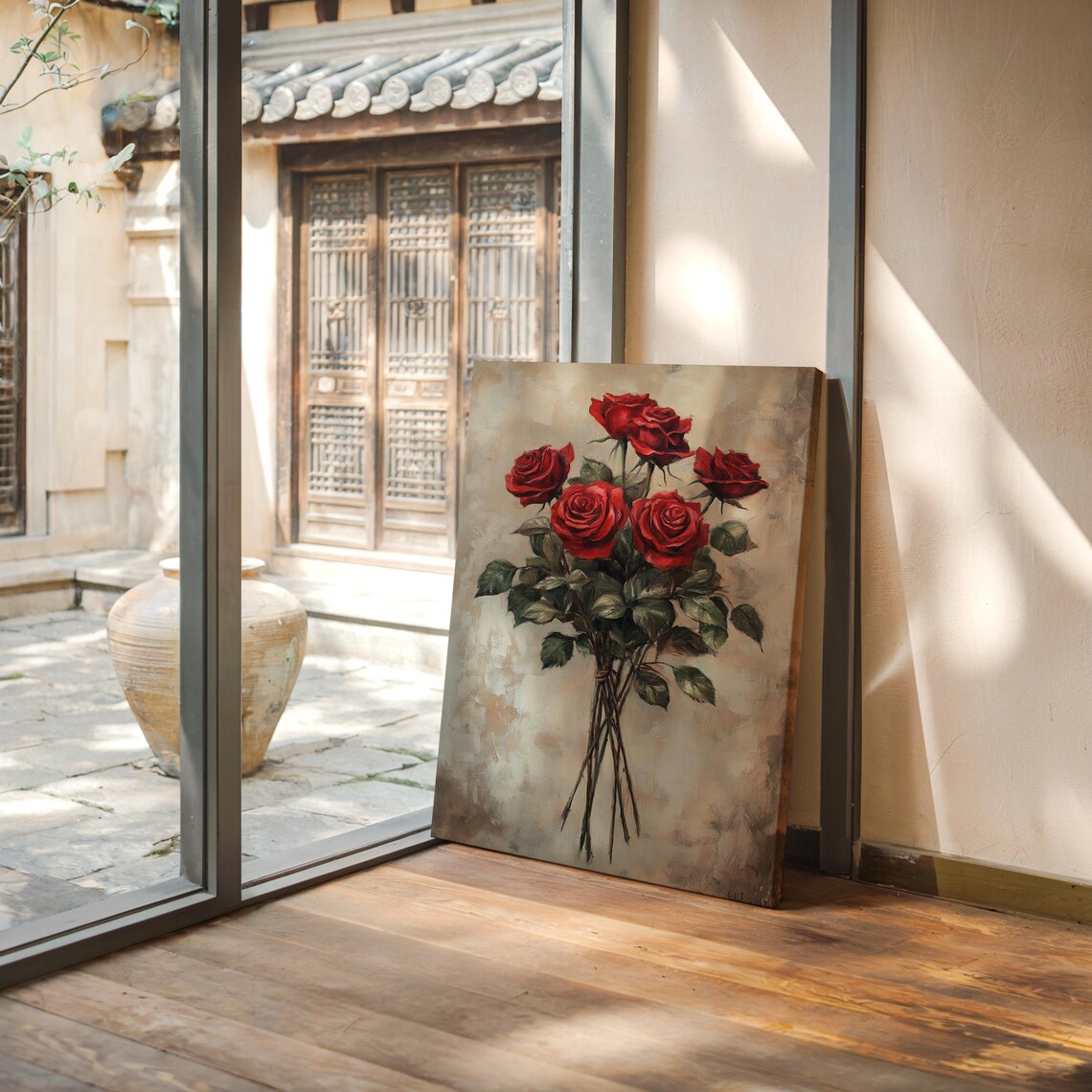 Red Rose Bouquet Wall Art Print, Romantic Floral - Image 5