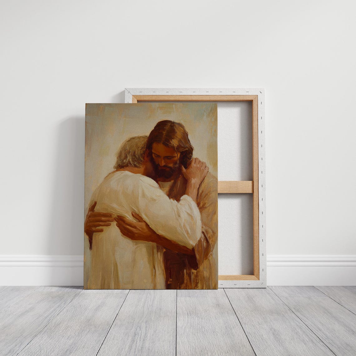 Jesus Embracing Older Man Comfort Mercy Christian Faith Poster - Image 5