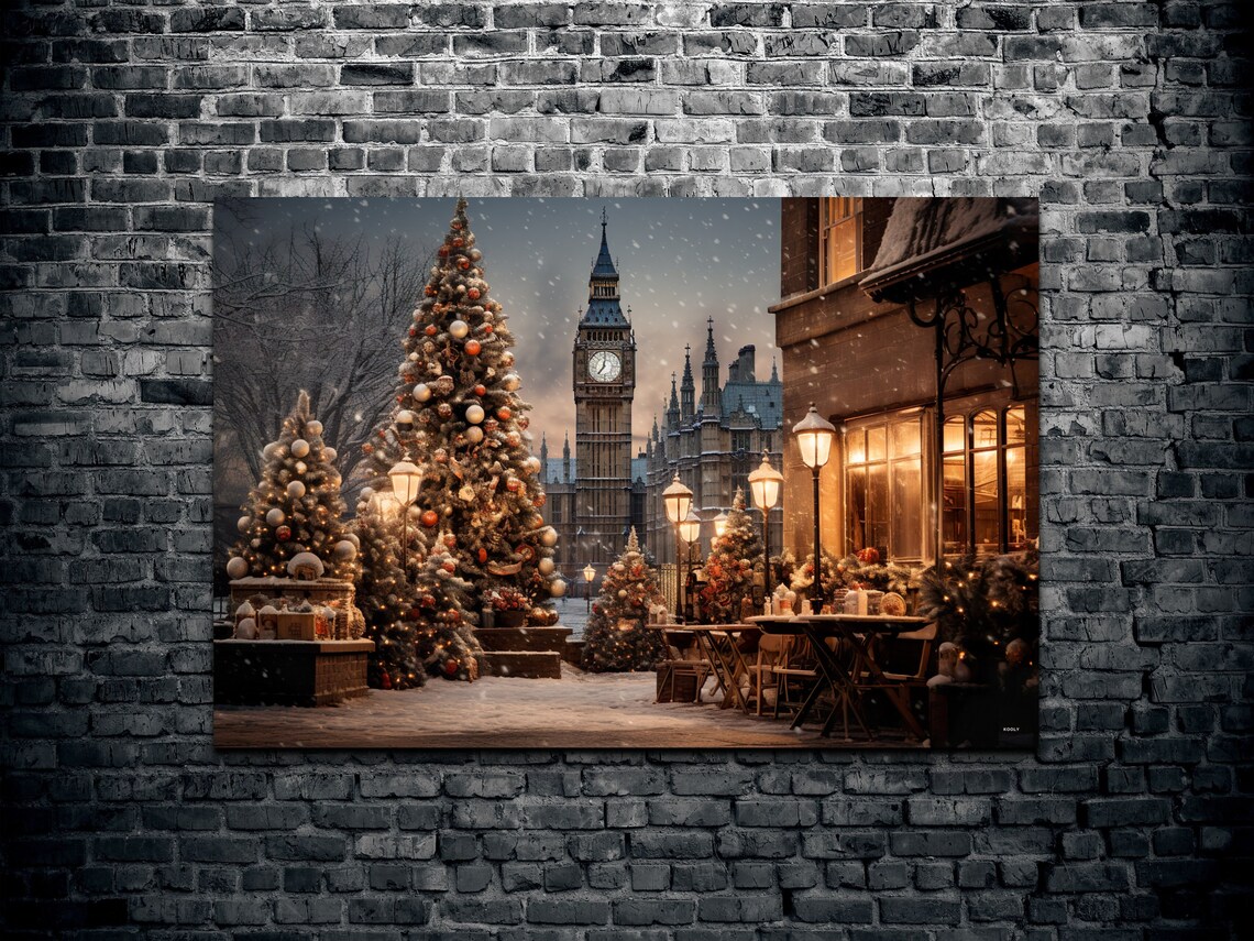 Christmas In London Holiday Snow Art Print - Image 2