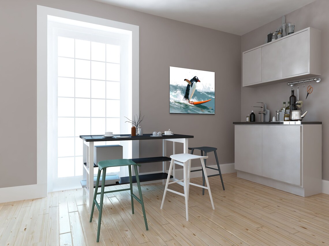 Surfing Penguin Retro Surf Beach Kids Decor - Image 4