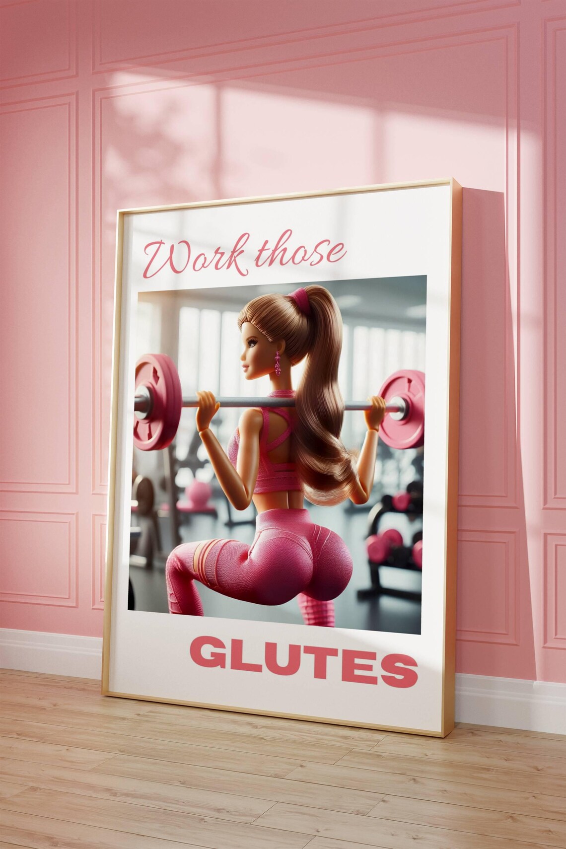 Glam Gym Weightlifting Glutes Art Print