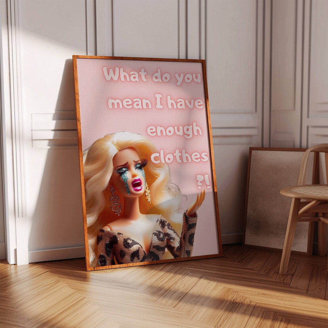 Funny Fashion Doll Poster, Girly Wall Art Print
