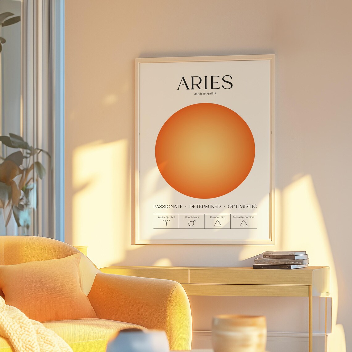 Aries Astrology Poster, Zodiac Wall Art