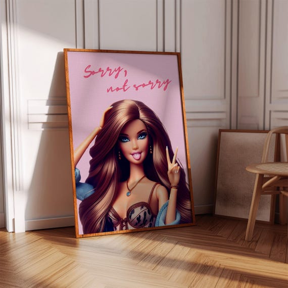 Girly Fashion Doll Poster, Preppy Wall Art