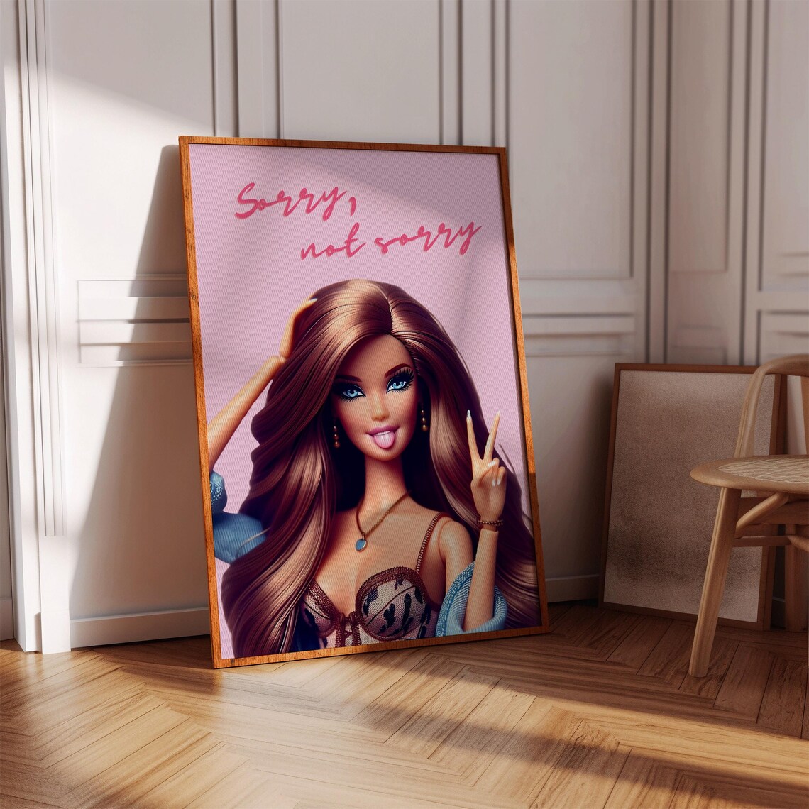 Girly Fashion Doll Poster, Preppy Wall Art