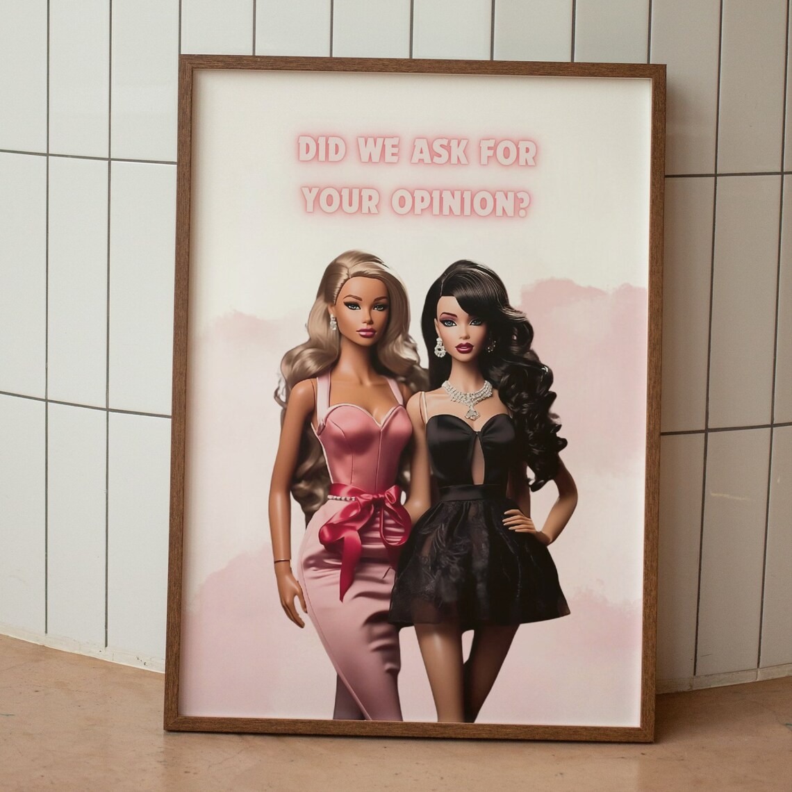 Girly Friendship Retro Dolls Quote Art Print