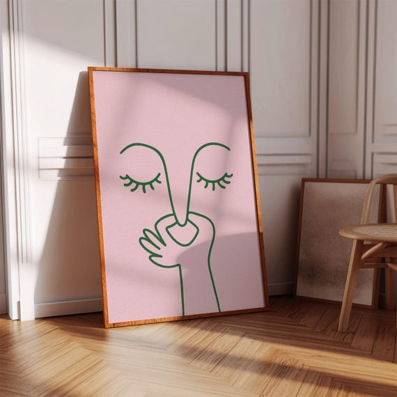 Funny Nose Pinch Wall Art Restroom Print Instant Download