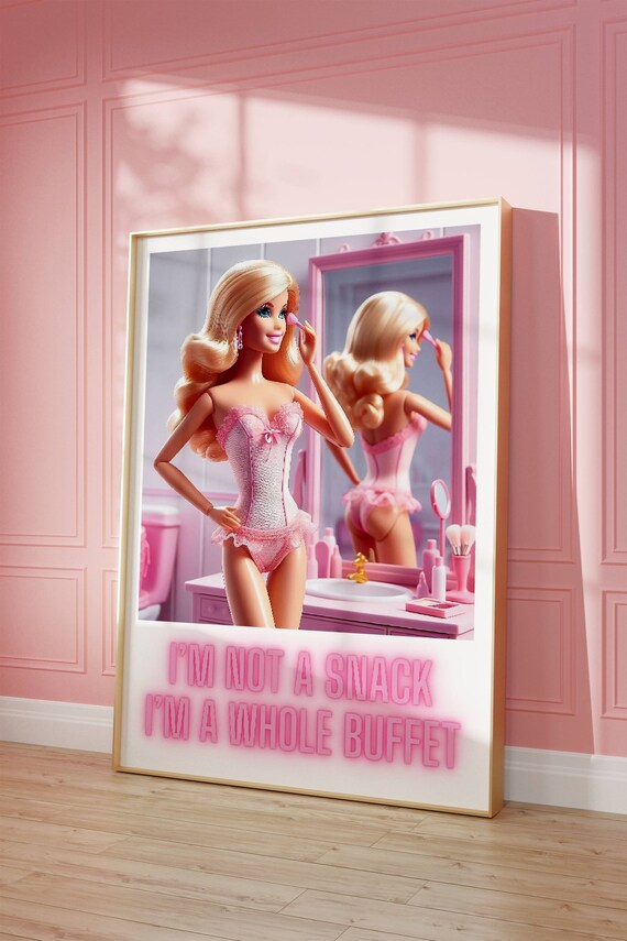 I Am Not a Snack I Am a Whole Buffet Pink Neon Quote Fun Poster
