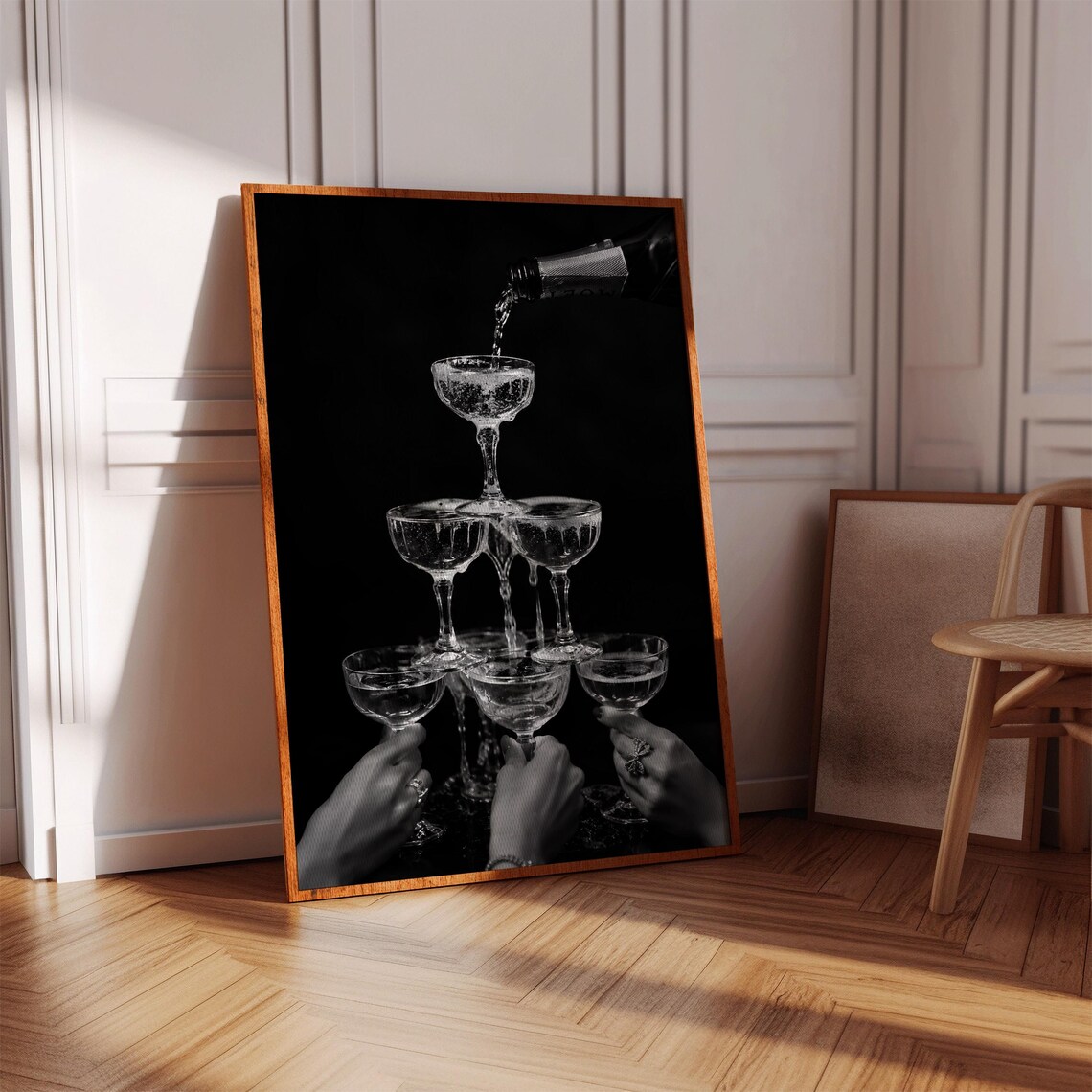 Champagne Tower Wall Art Print, Luxury Cocktail