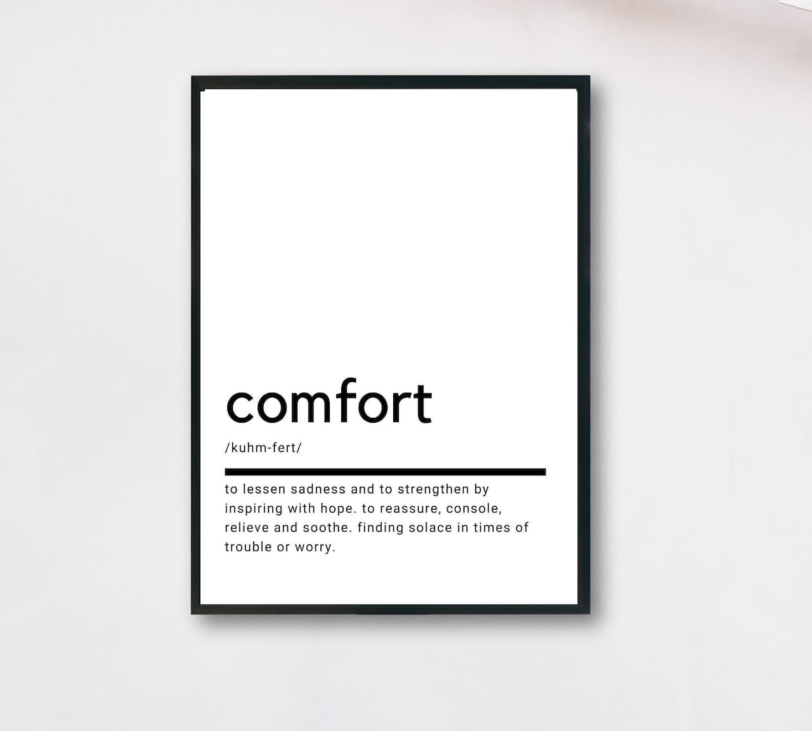 Comfort Definition Poster, Quote Gift Decor