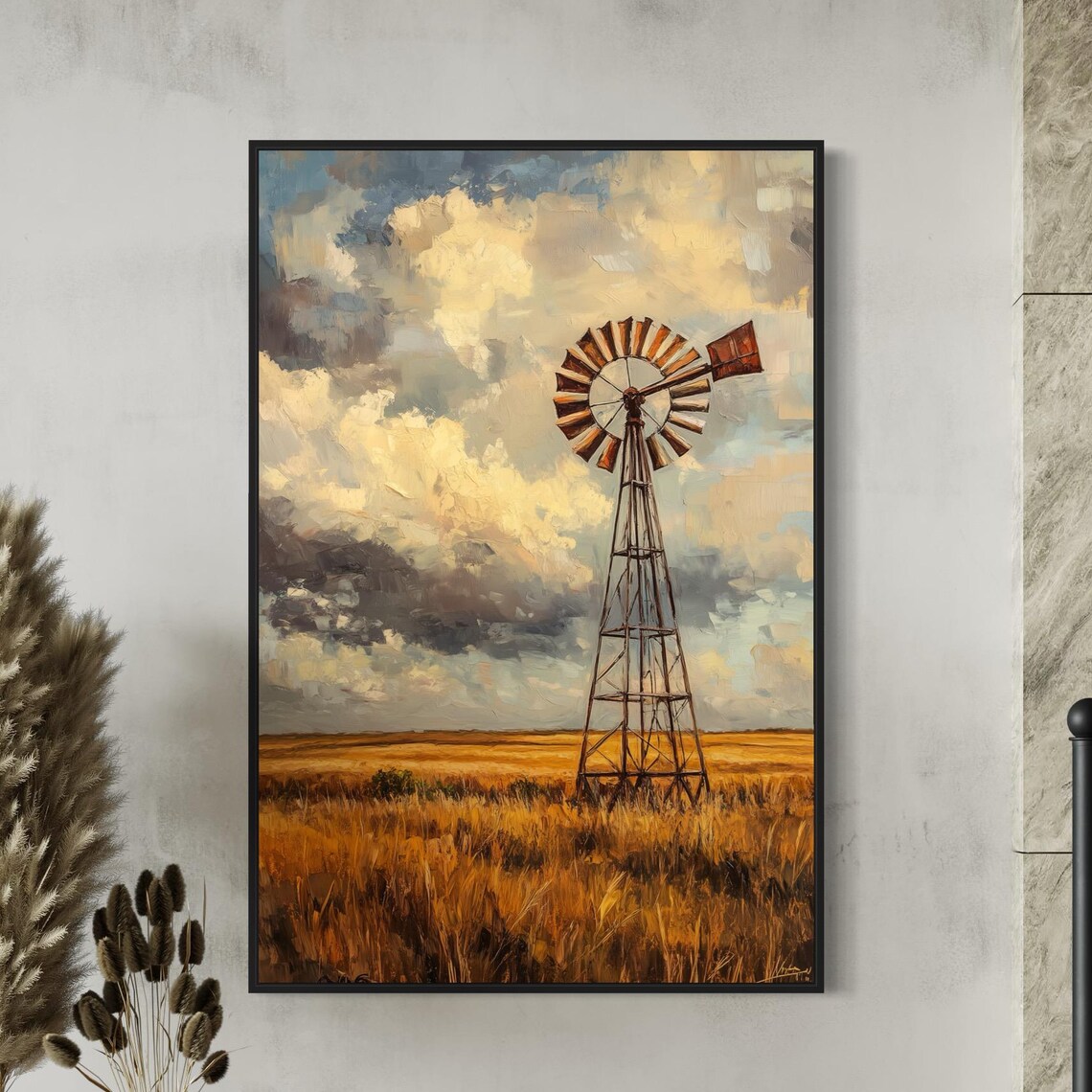 Rustic Windmill Minimalist Travel Poster