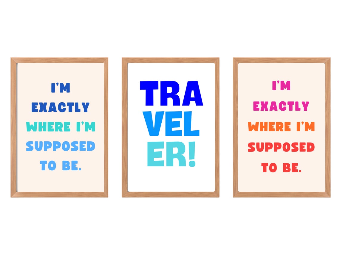 Im Exactly Where Im Supposed To Be Colorful Typography Quote Poster - Image 2